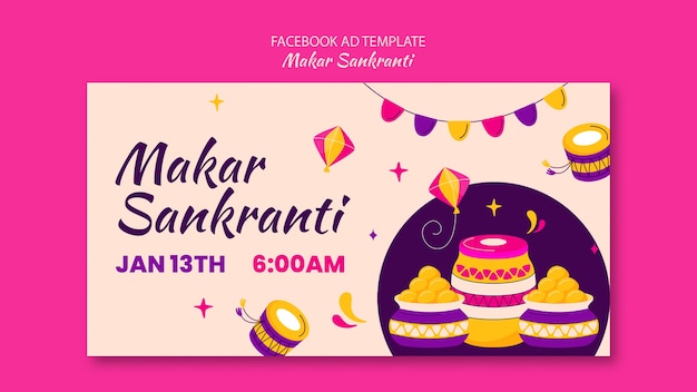 PSD diseño de plantillas de makar sankranti