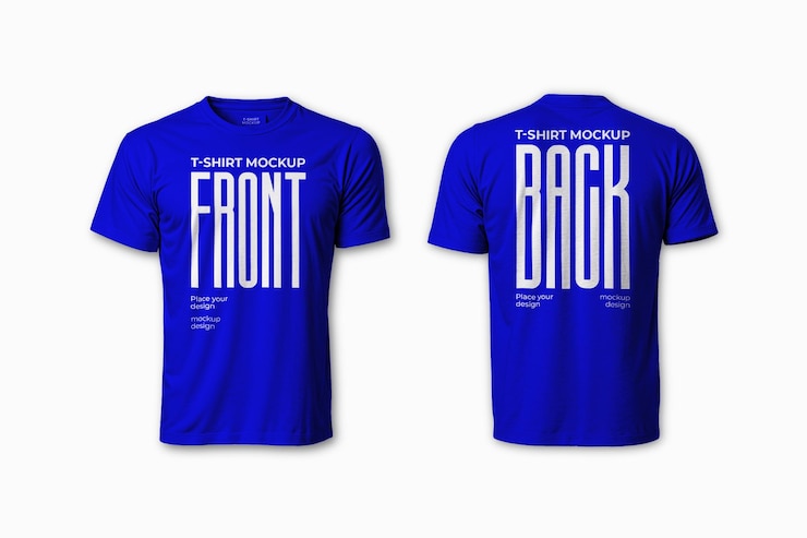 Diseño de plantillas de maqueta de presentación de la camiseta azul de PSD