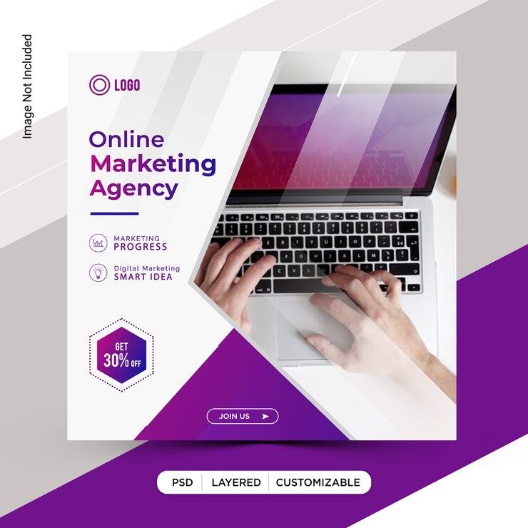 PSD diseño de plantillas de marketing digital en línea