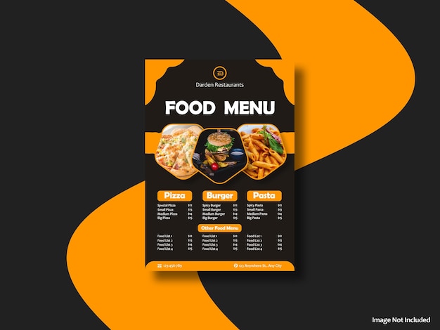 Diseño de plantillas de menús de restaurantes Cartel del menú de restaurantes