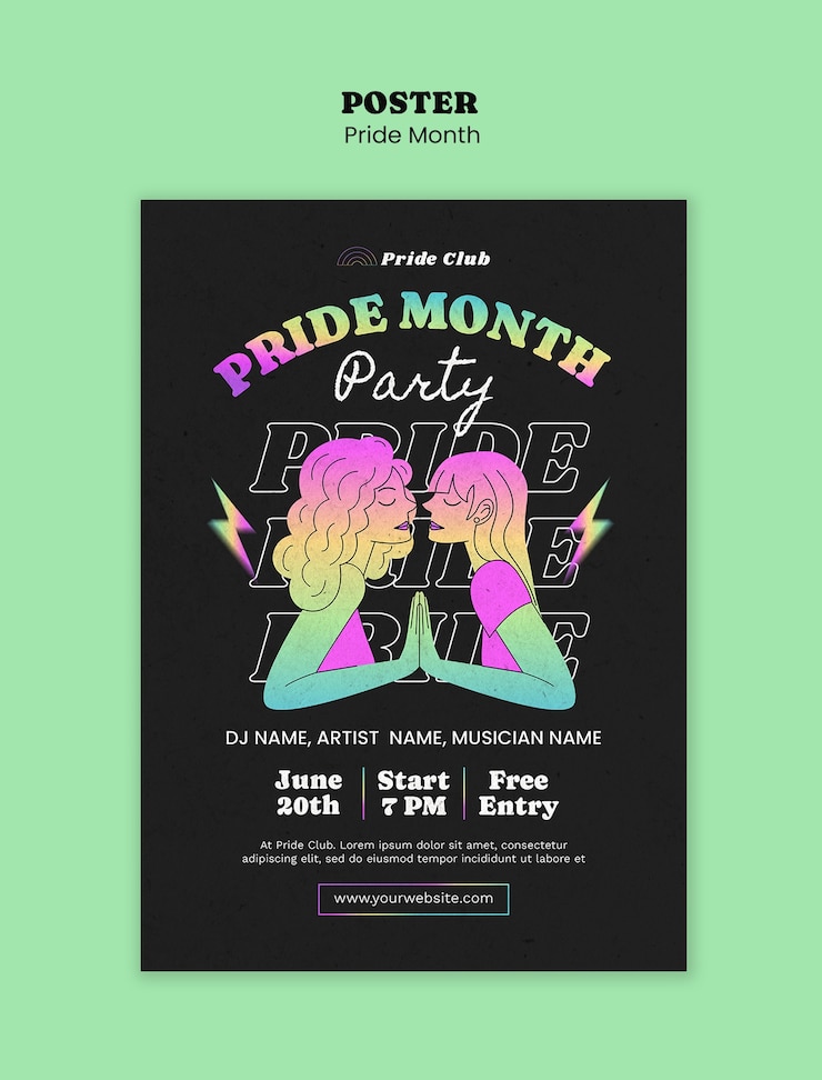 PSD diseño de plantillas para el mes del orgullo