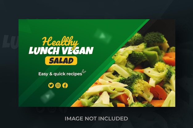 Diseño de plantillas de miniaturas de YouTube o banners web para vloggers de comida