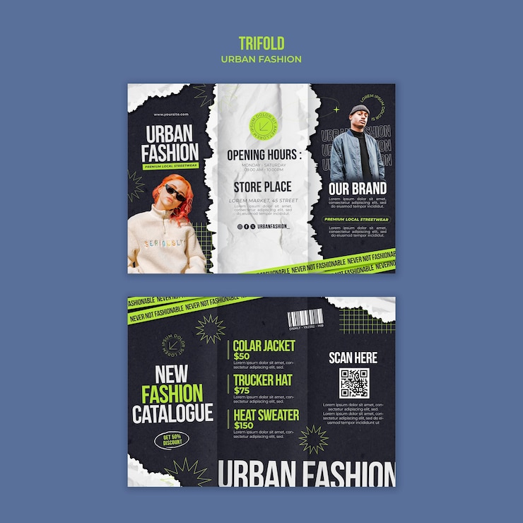 PSD diseño de plantillas de moda urbana