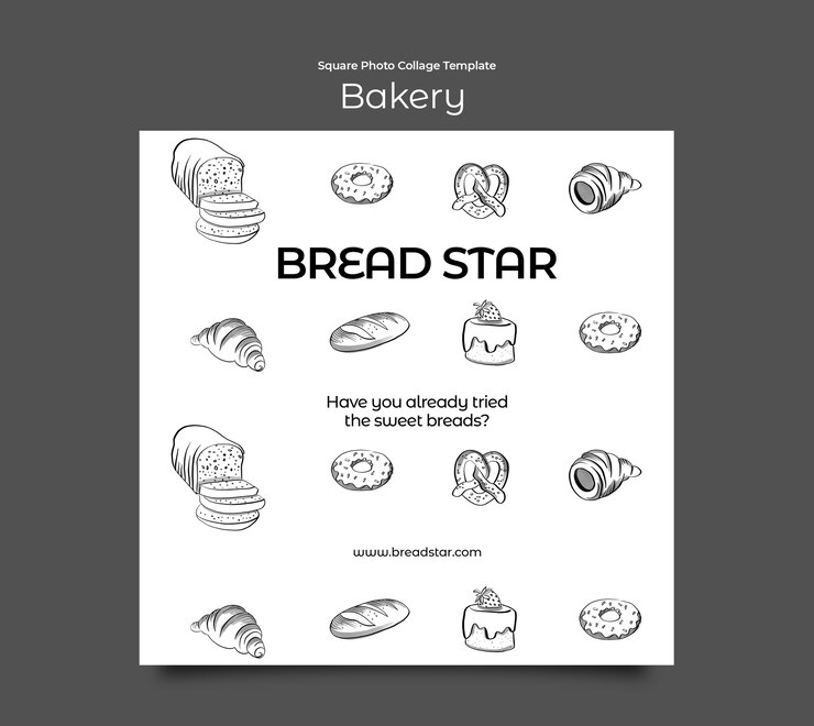 PSD diseño de plantillas de panadería