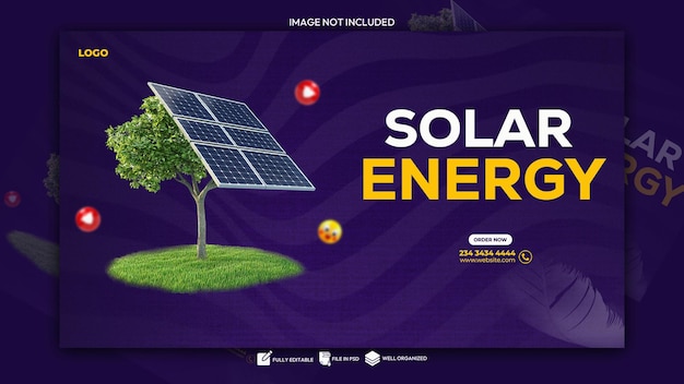 Diseño de plantillas de pancartas web para el ahorro de energía solar y energía