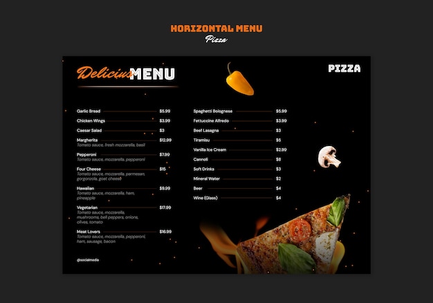 Diseño de plantillas de pizza