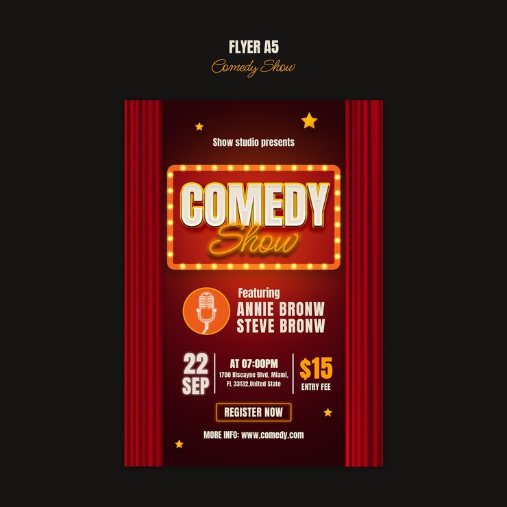 PSD diseño de plantillas de programas de comedia
