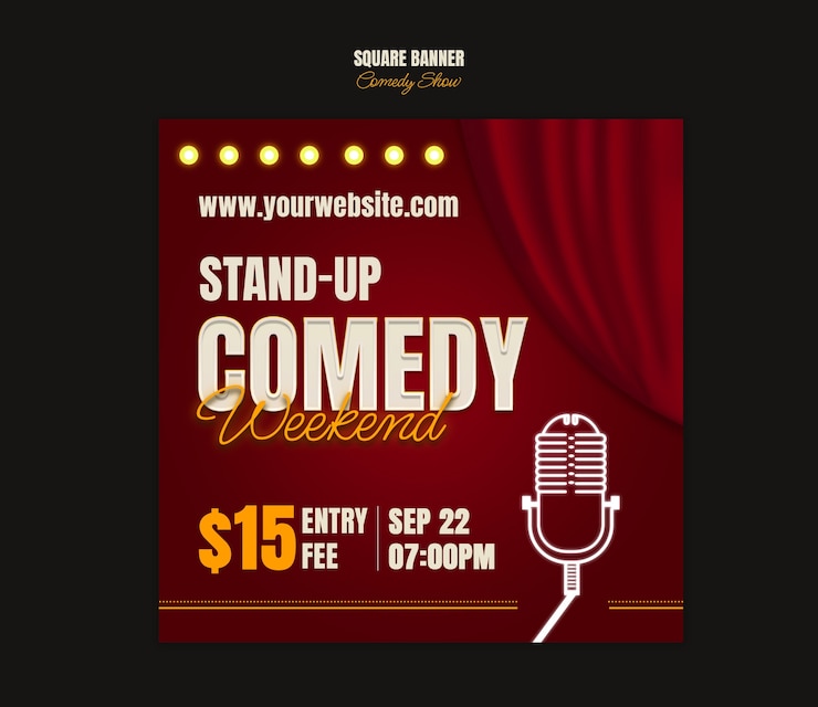 PSD diseño de plantillas de programas de comedia