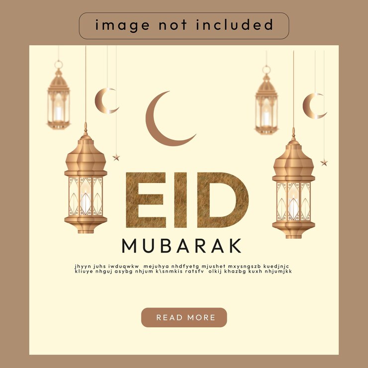 Diseño de plantillas de publicaciones de Eid mubarak en las redes sociales