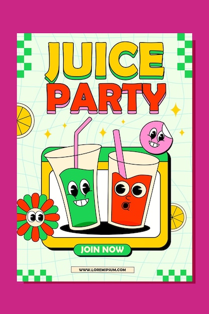 Diseño de plantillas de publicaciones de Fresh Juice en las redes sociales
