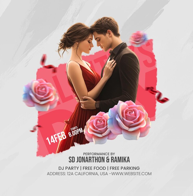 Diseño de plantillas de publicaciones en las redes sociales para el día de San Valentín