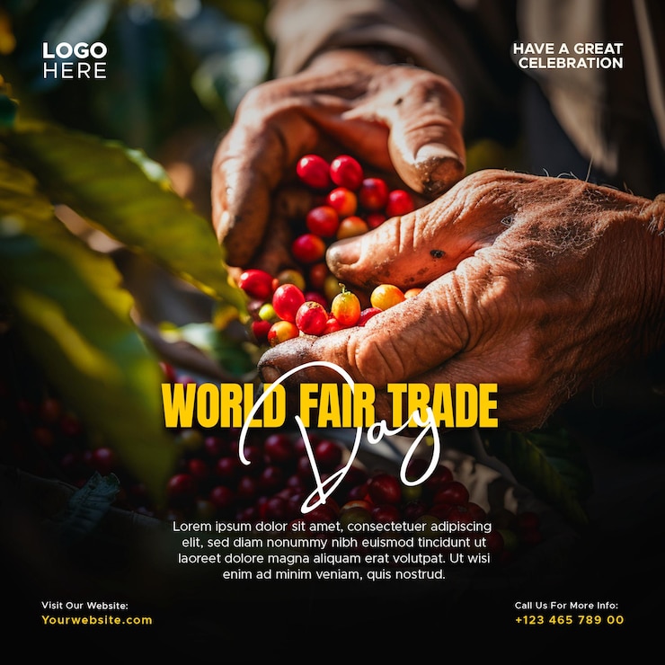 PSD diseño de plantillas de publicaciones en las redes sociales de instagram para el día mundial del comercio justo