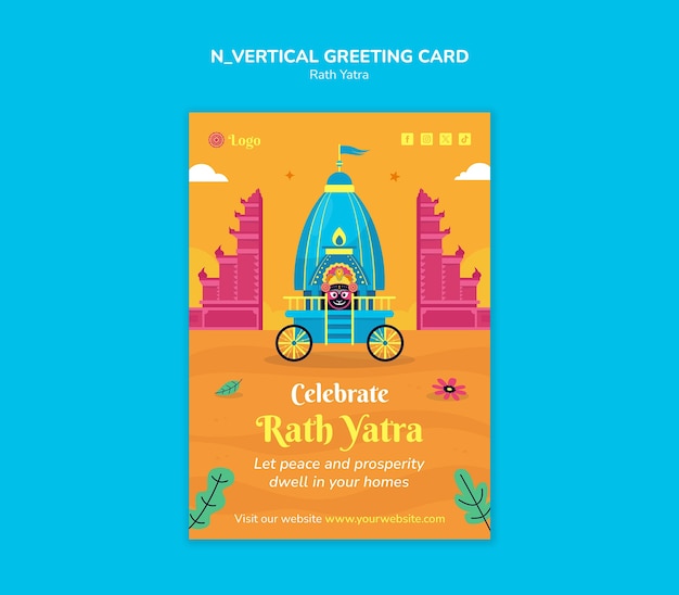 PSD diseño de plantillas de rath yatra