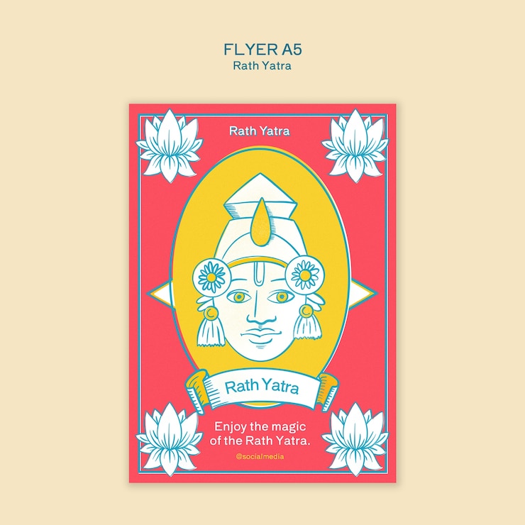 PSD diseño de plantillas de rath yatra