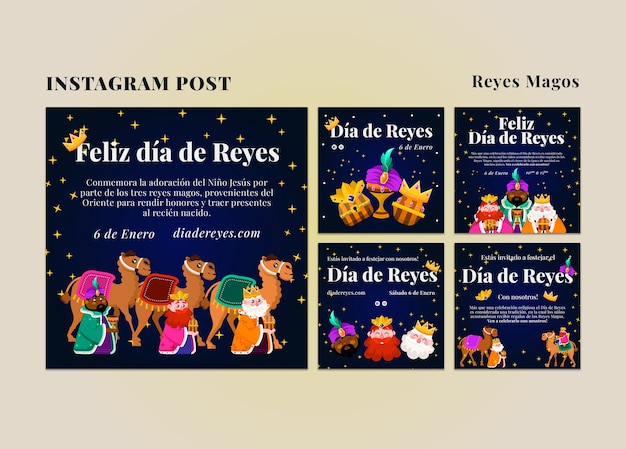 PSD diseño de plantillas de reyes magos