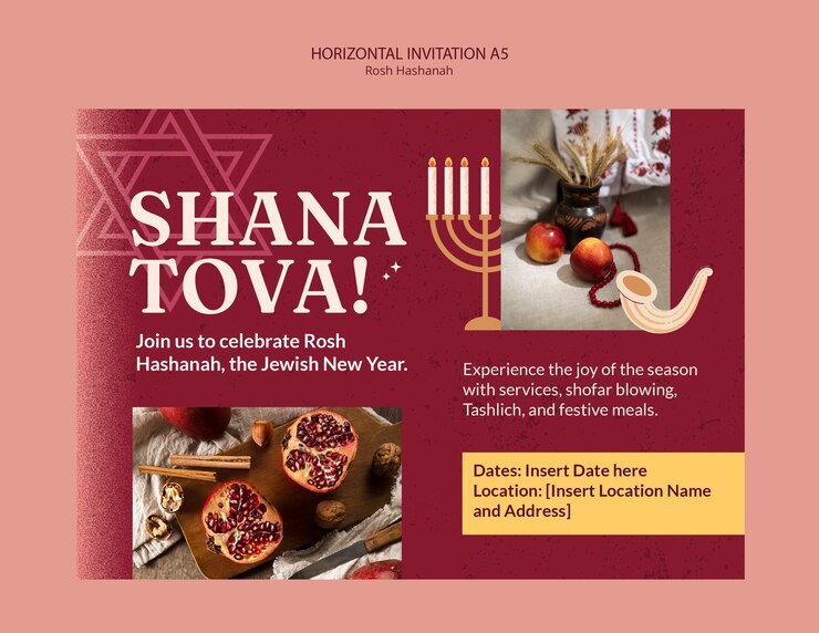 PSD diseño de plantillas de rosh hashanah