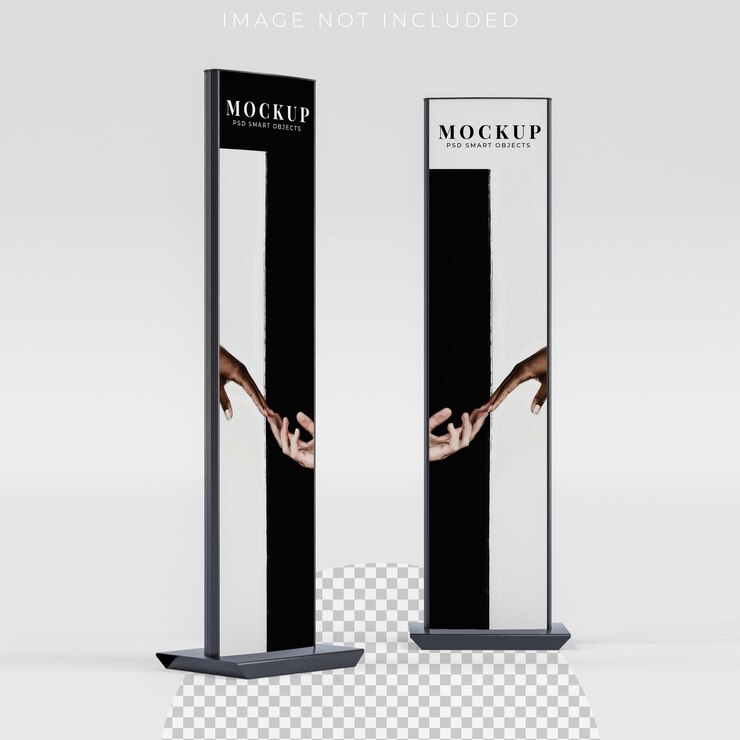 PSD diseño de plantillas de señalización vacías mockup para la promoción de carteles publicitarios