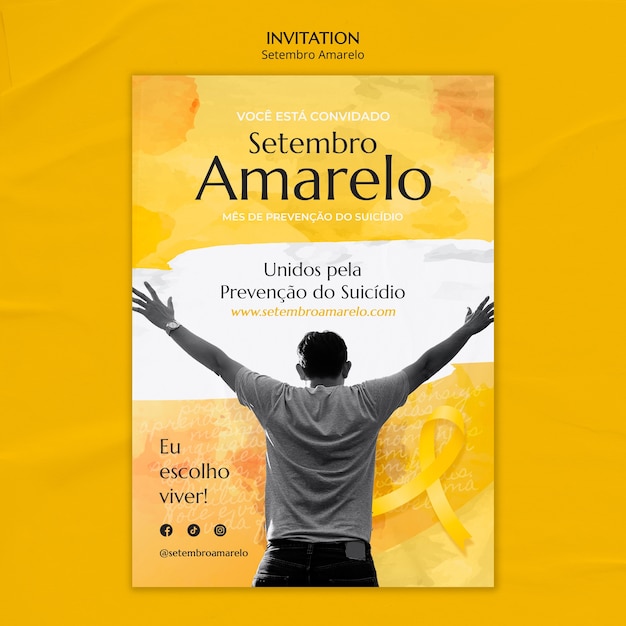 PSD diseño de plantillas de setembro amarelo