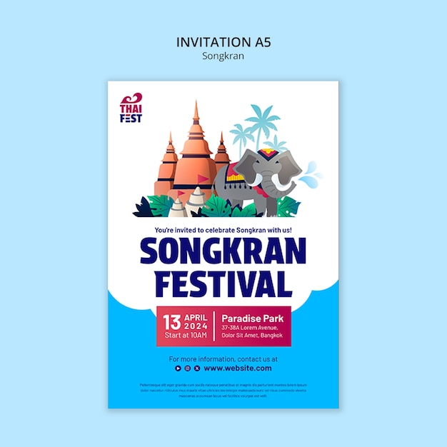 PSD diseño de plantillas de songkran