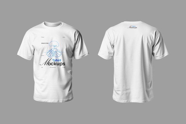 Diseño de plantillas de T-Shirt blanco de maquillaje de vista delantera y trasera