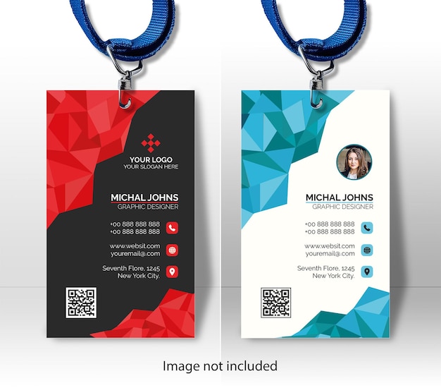 Diseño de plantillas de tarjetas de identificación de negocios modernas y limpias con elementos minimalistas