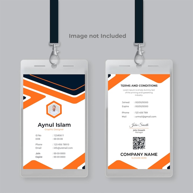 Diseño de plantillas de tarjetas de identificación únicas y creativas para empleados de la compañía.
