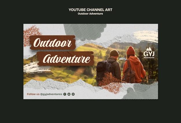 Diseño de plantillas de YouTube para aventuras al aire libre
