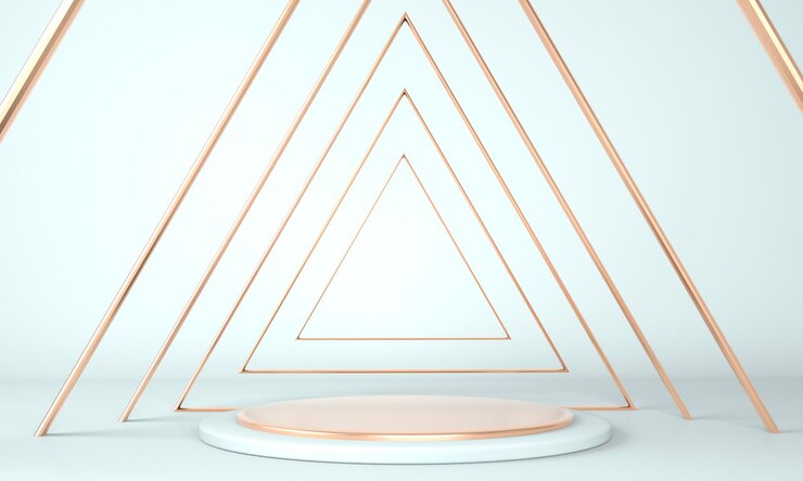 PSD diseño de plataforma de pedestal en renderizado 3d con formas geométricas