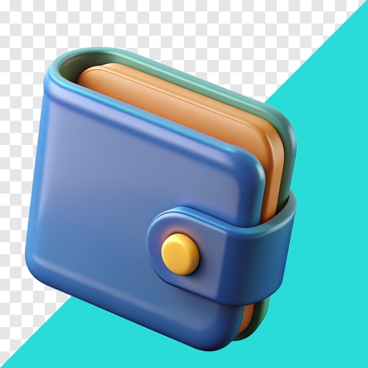 PSD el diseño png y psd renderizado en 3d de la billetera vacía