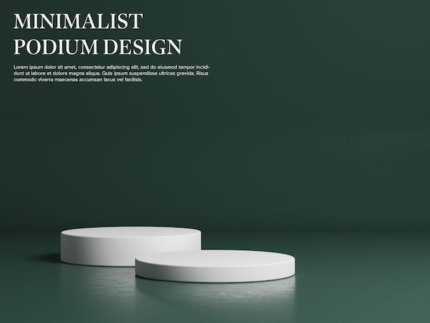 Diseño de podio 3D mínimo con fondo estético minimalista