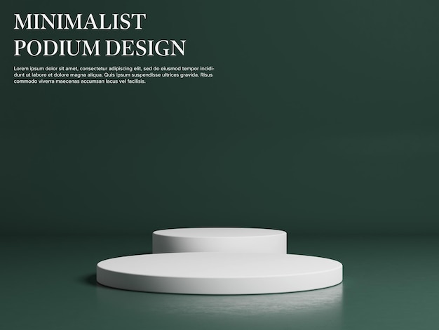 Diseño de podio 3D mínimo con fondo estético minimalista