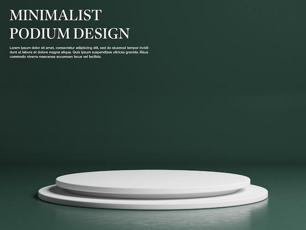 Diseño de podio 3D mínimo con fondo estético minimalista