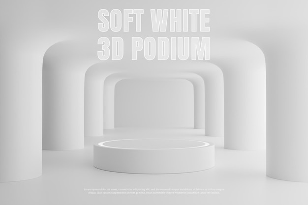 diseño de podio mínimo blanco suave