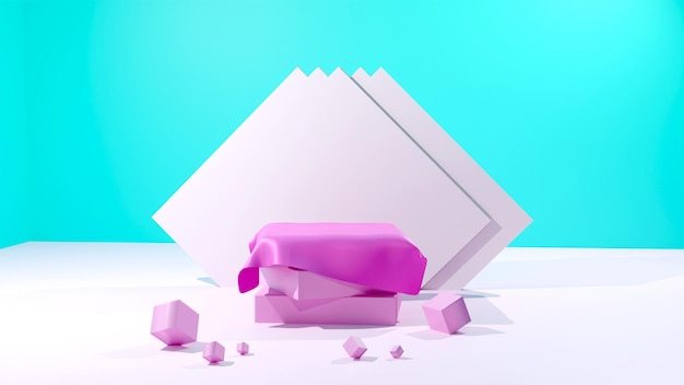 diseño de podio de renderizado 3d