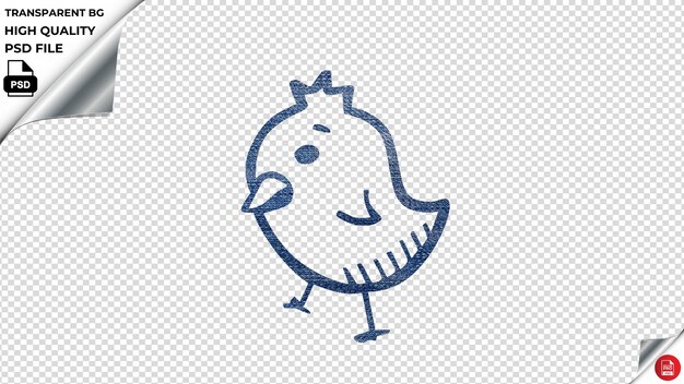 PSD diseño de pollo2 icono vectorial textura de denim azul psd transparente