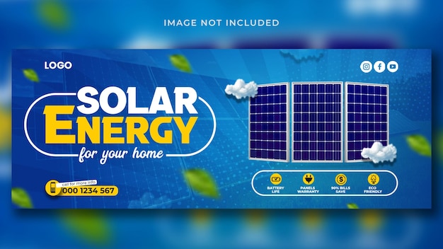 PSD diseño de portada de facebook para un negocio de energía solar