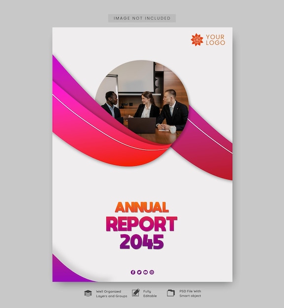 Diseño de la portada del informe anual para 2045