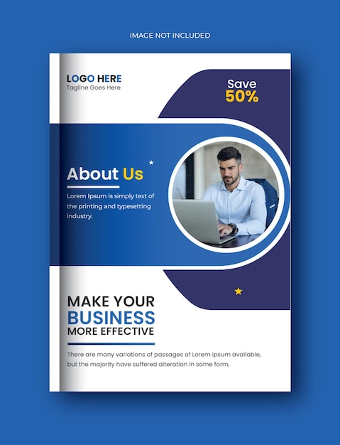 Diseño de la portada del libro de informes anuales del modelo de perfil de la empresa de folleto profesional