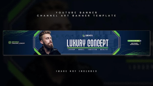 Diseño de portada de YouTube corporativo único con plantilla creativa