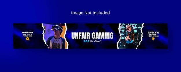 Diseño de portada de YouTube de juegos y banner de LinkedIn Plantilla de banner de YouTube Banner de juegos para youtube