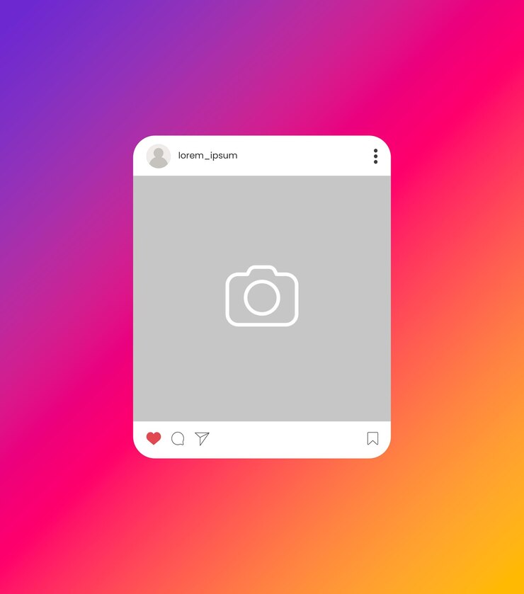 PSD diseño de post simulado de instagram