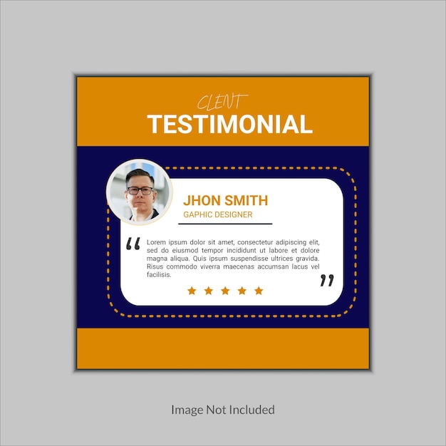 Diseño de post vectorial moderno de testimonios de clientes