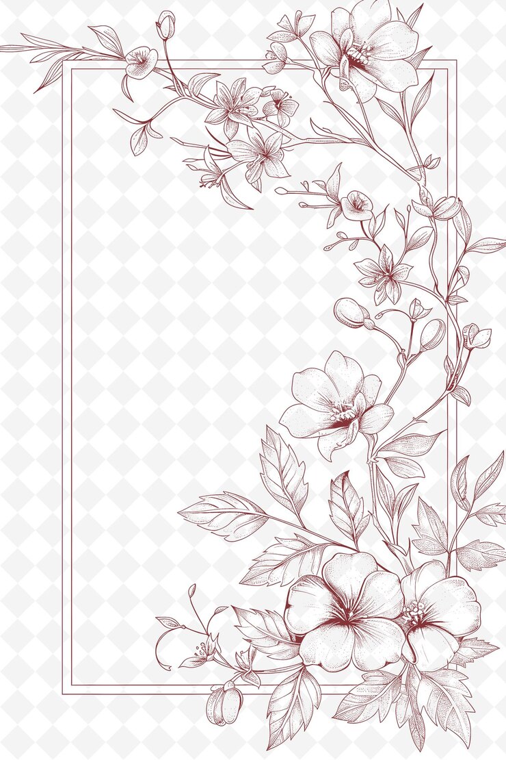 PSD diseño de postales elegantes con un marco de monograma estilo adornado artes de contorno garabateado decorativo