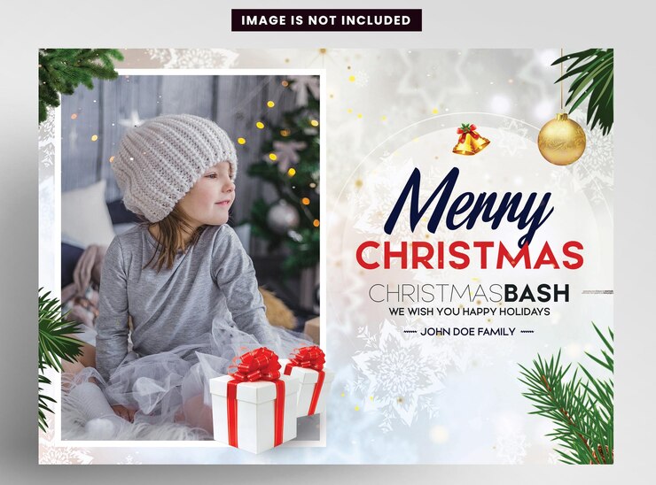 PSD diseño de postales minimalistas de feliz navidad