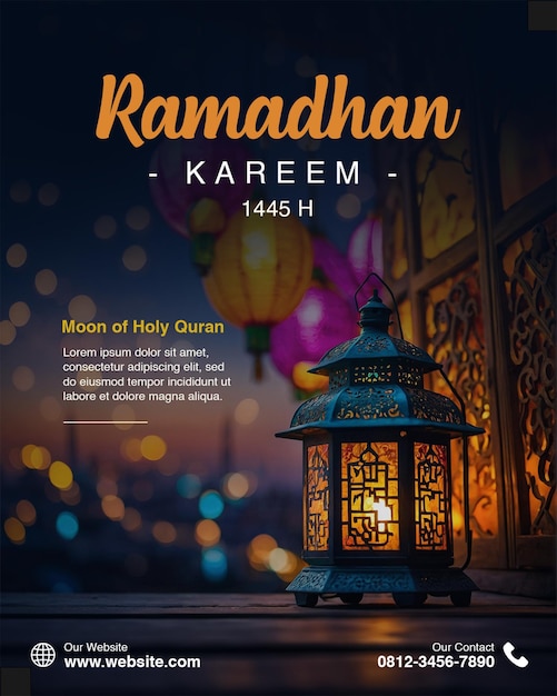 Diseño de póster de ramdhan con una imagen hermosa