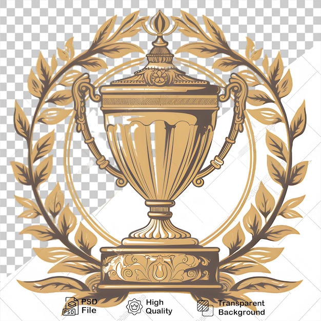 PSD un diseño de premio de trofeo de oro aislado en un fondo transparente