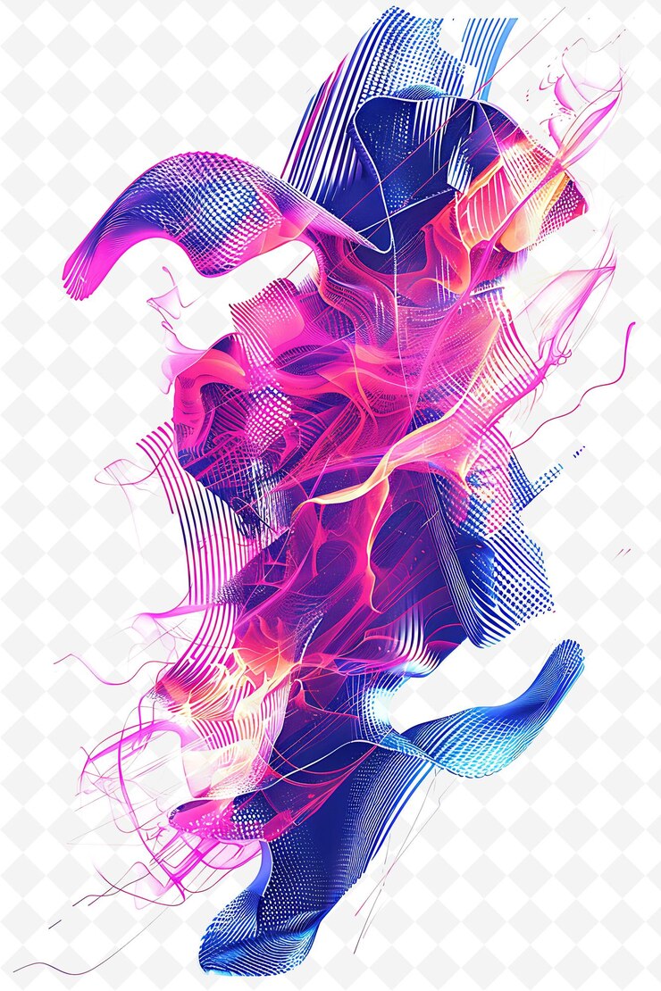 PSD diseño de producto png glitch con formas distorsionadas y fondo de textura de ilustración de pat abstracto