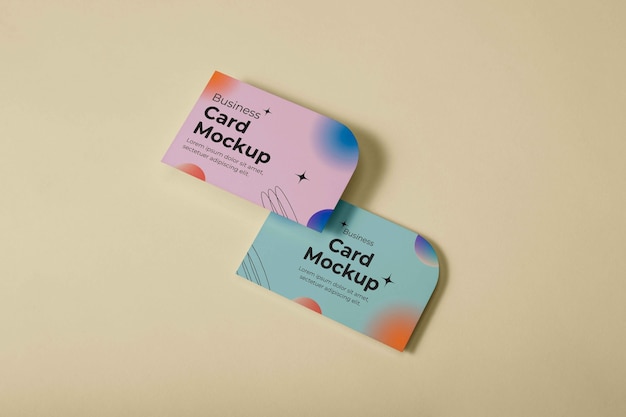 Diseño profesional de maquetas de tarjetas de visita redondeadas.