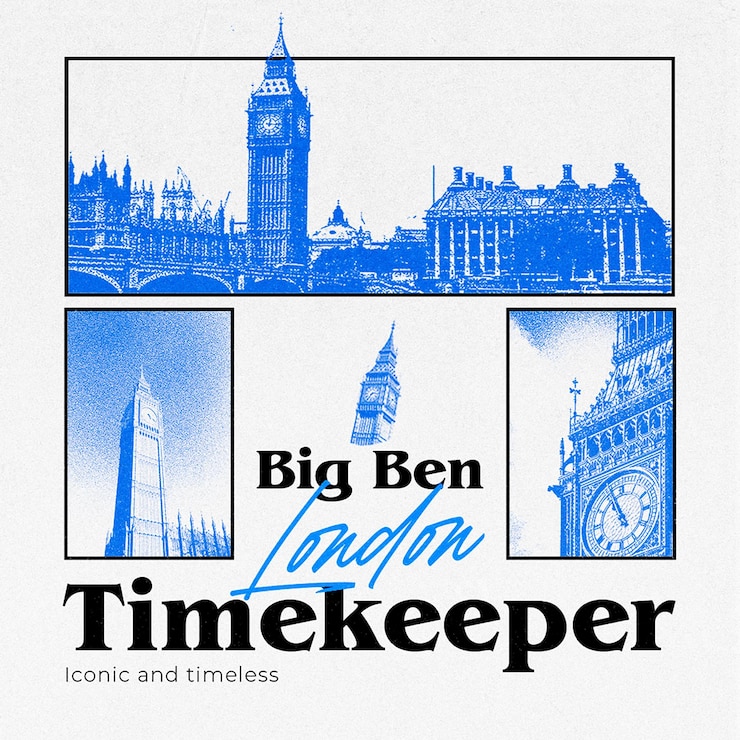 PSD diseño promocional de viajes y giras de psd big ben london para redes sociales e instagram