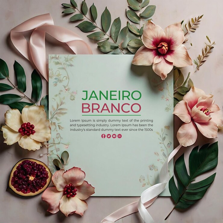 PSD el diseño de la publicación en blanco de janeiro